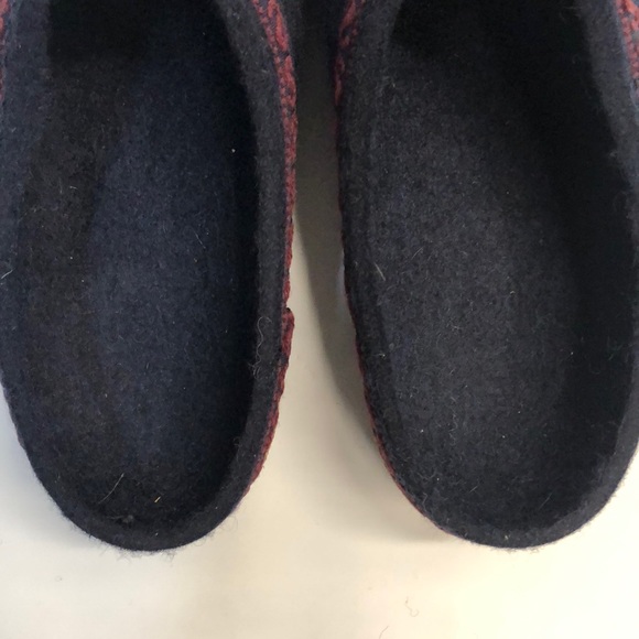 Women’s STEGMANN Navy Blue Wool Cork Clog Slippers - Picture 6 of 7